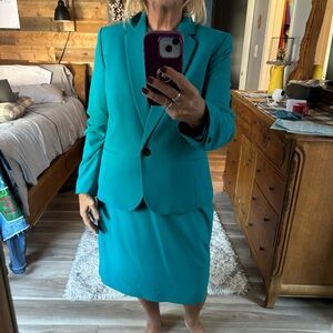 Nine West Teal Women's Suit Set-blazer and dress. Size 14